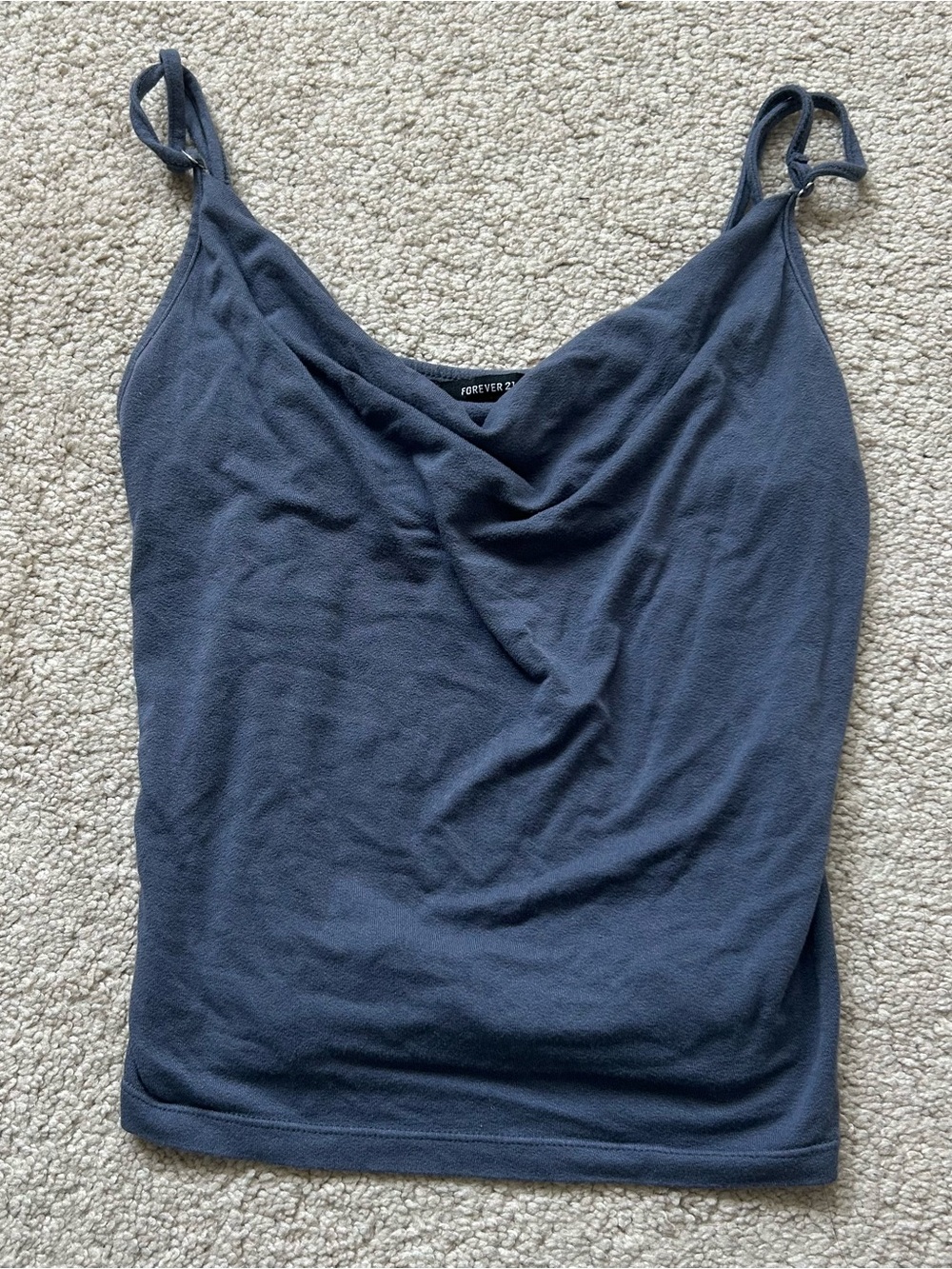 Forever 21 Dark Navy Cowl Neck Spaghetti Strap Camisole